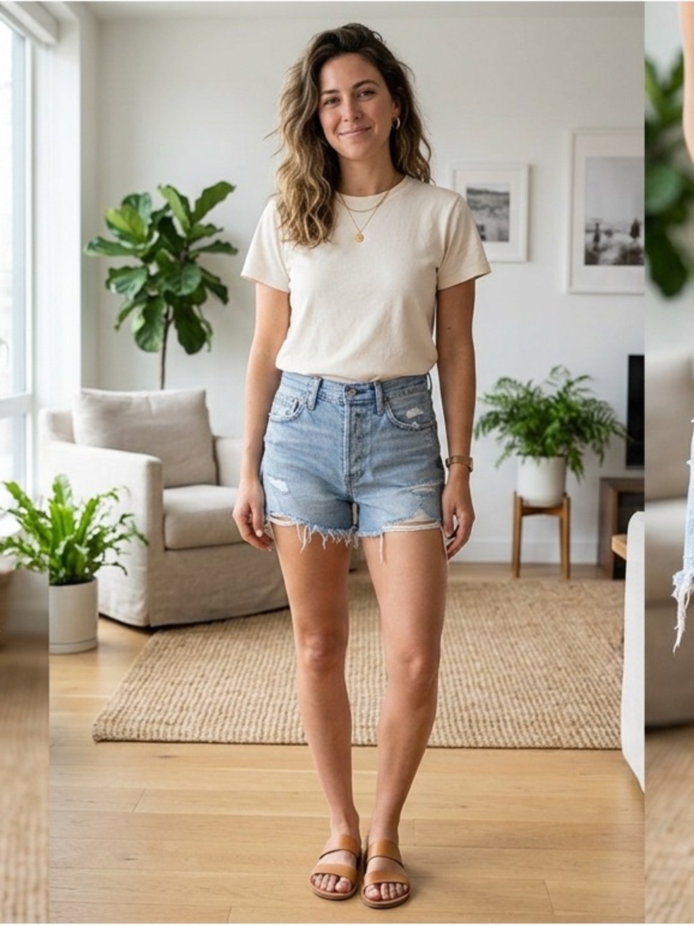 AGOLDE Parker Vintage Cutoff Denim Shorts Light Wash Distressed Size 29 GUC